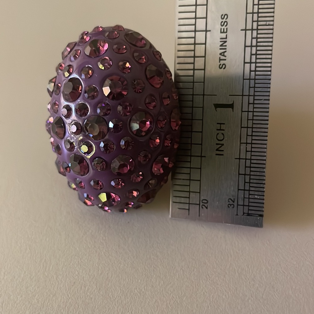 Purple Rhinestone Ring SZ 8 - Picture 7 of 7